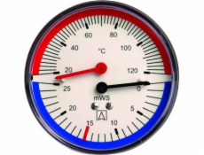 Afriso Termohustoměr TH 80, fi80 mm, 0÷40 mH2O, 20÷120°C, G1/4, ax, třída 2,5A