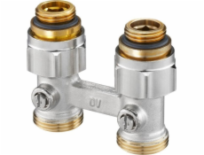 Oventrop Multiflex F, ZB-dvojité připojení s uzavíráním, 1/2GZx3/4GZ, mosaz, poniklovaná