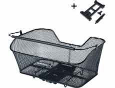 BASIL BASE XL ZADNÍ KOŠÍK, MIK s montážním adaptérem, ocel, černá (Eco Spodní) (NOVINKA 2025)