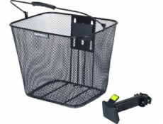BASIL BILBAO košík na řídítka, BasEasy s držákem pro montáž na hlavovou trubku 22-25,4 mm, ocel, černá (NOVINKA 2025)
