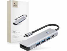 Baseus TECH-PROTECT HB01 HUB ADAPTÉR 5V1 TYPE-C + USB 3.0 + HDMI 4K 60HZ + PD100W VESMÍRNĚ ŠEDÝ
