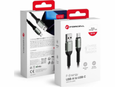ForCell Kabel F-ENERGY C256 USB A na typ C QC3.0 3A 66W, 3 m, černý