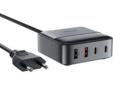 Nástěnná nabíječka napájecí stanice stolní Z6 GaN 2x USB-A 2x USB-C PD 65W - černá Nástěnná nabíječka napájecí stanice stolní Z6 GaN 2x USB-A 2x USB-C PD 65W - černá
