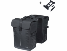 Basil DVOJITÁ KOLOVÁ TAŠKA MOVE, MIK s montážním adaptérem, 30 l, vodotěsná, černá (NOVINKA 2025)
