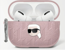 Karl Lagerfeld Pouzdro Monogram Karl Head pro AirPods 4 růžové