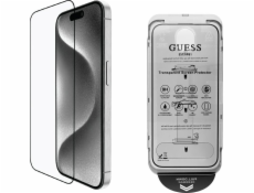 Guess BP Rhinestone 2v1 ochranný kryt a sada čoček fotoaparátu pro iPhone 16 Pro Max stříbrná