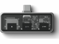 Satechi Mobile XR Hub s microSD čtečkou - mobilní USB-C adaptér (1x USB-C 100W PD; 2.0 data a audio, 1x USB-C DP 1.4 4K@60Hz;