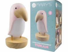 Plexido LED noční světlo a Bluetooth reproduktor Tukan růžový