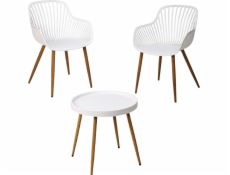 ProGarden BALKONOVÝ NÁBYTEK, STŮL A 2 ŽIDLE, BÍLÝ