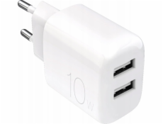 Vega Puro PROLITE 10W 2x USB-A síťová nabíječka - bílá