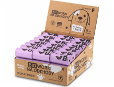 STARCHBAG Kompostovatelné BIO sáčky na exkrementy 63 rolí x 15ks, barva lila