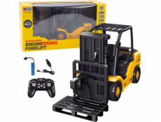 LeanToys Vysokozdvižný vozík na dálkové ovládání RC 2.4G Paleta Žlutá