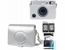 LoveInstant Stříbrný kryt + 9palcové sklo + 10 samolepek pro Fujifilm Instax Mini Evo