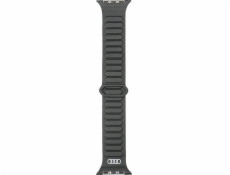 Pásek Audi Logo Synthetic Leather Magnetic Ring pro Apple Watch 44/45/46/49 mm černý
