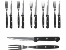 BBQ příbory na steaky, burgery, nože, vidličky, 12dílná univerzální sada