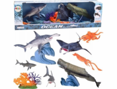 LeanToys Sada figurek mořských živočichů, pohyblivých prvků, paprsek