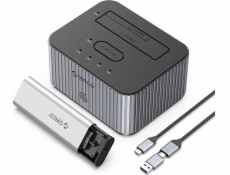 Dokovací stanice M.2 NVME Clone Drive + 2,5/3,5 HDD / 2,5 SSD – šedá