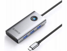 Orico Dokovací stanice USB-C 6v1 / Výstup: 3x USB-A 3.0 + 1x USB-C 2.0 + 1x HDMI - Šedá