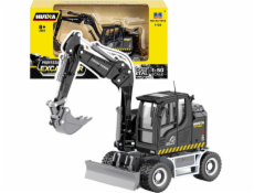 HUINA Kolový bagr s buldozerem, kovový černý 1:50, EDUKAMP