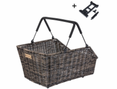 BASIL CENTO RATTAN LOOK MIK zadní nosičový koš, systém MIK (připraven k použití) voděodolný přírodní hnědý (NOVINKA 2025)