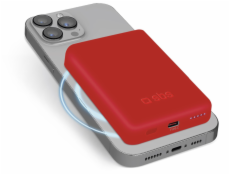 SBS TEBB5000MAG1CR Power Bank Lithium Polymer (LiPo) 5000 mAh bezdrátové nabíjení červená
