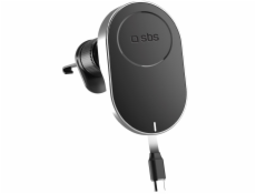 Bezdrátová nabíječka SBS TESUPP15WRETRACABL Držák chytrého telefonu se zatahovacím kabelem Kompatibilní s MagSafe - Černá