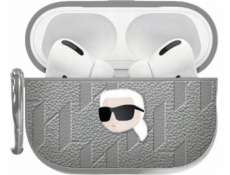 Karl Lagerfeld Pouzdro Monogram Karl Head pro Apple AirPods 4 stříbrné