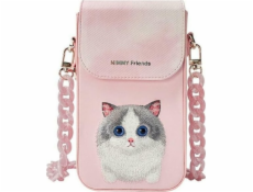 iLike Brašna na telefon Nimmy růžová s velkýma očima pro mazlíčky 2.0