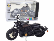LeanToys Motocykl Chopper Kovová světla Zvuky Černo-zlaté prvky 1:12
