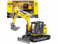 HUINA Pásový bagr s buldozerem, kovový, žlutý 1:50