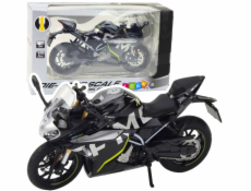 LeanToys Sportovní motocykl Kovová světla Zvuky Černá 250 SR 1:12