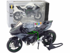 LeanToys Sportovní motocykl Kovová světla Zvuky Šedá 1:12