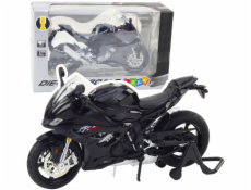 LeanToys Sportovní motocykl Kovová světla Zvuky Černá S1000 1:12