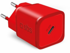 SBS Mobile SBS TETRGAN1C20R 20W GaN nástěnná nabíječka s Power Delivery - červená