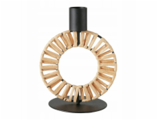 Boltze Kovový svícen se slámovým copem TOKE, 16 cm