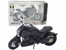 LeanToys Sportovní motocykl Kovová světla Zvuky Zlaté prvky Černá 1:12