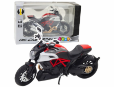 LeanToys Sportovní motocykl Kovová světla Zvuky Zlaté Červené Prvky 1:12