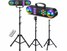 LIGHT4ME MAGIC BAR 2 multiefektové světlo s par efektem Magic Ball bílá UV stroboskop 2x laserový dálkový ovladač R/G