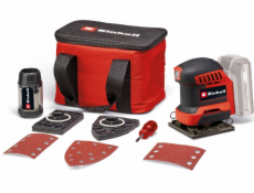 Einhell Akumulátorová orbitální bruska Power X-Change TE-OS 18/113 3X Li-Solo, 18 V (červeno-černá, bez baterie a nabíječky, s brašnou + příslušenství)