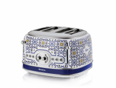 Ariete toustovač Capri na 4 plátky (bílý/vícebarevný, 1630 W, na 4 plátky toastu)