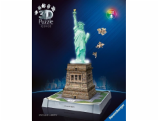 Ravensburger 3D puzzle Iconics: Socha Svobody - se světlem (108 dílků)