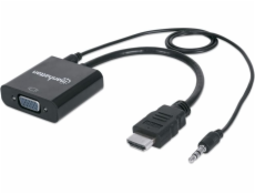 Manhattan AV adaptér HDMI - D-Sub (VGA) + Jack 3,5 mm černý (151450)