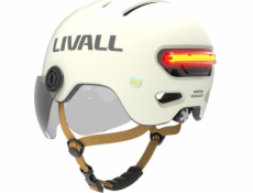 Přilba Livall L23 bílá 54-58cm s LED/SOS ochranným kšiltem