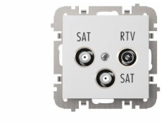 ELEKTROPLAST SANTRA R-TV-2xSAT koncová zásuvka bez rámečku, pod omítku, bílá 4160-10