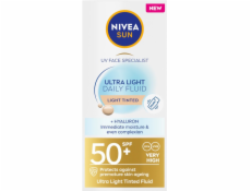 Nivea Sun Ultra Light Daily Fluid SPF50+ opalovací krém se světlým pigmentem 40ml