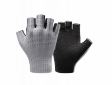 RockBros Prodyšné cyklistické rukavice s krátkými prsty, velikost: XL - šedé