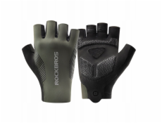 RockBros Cyklistické rukavice jaro/léto/podzim, krátké prsty, velikost: L - zelená