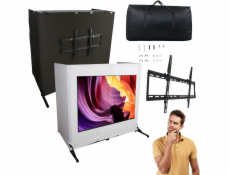 XXXXX_BITMAT Stolní DJ stolek DNA DJ s TV OBRAZOVKOU, DJský stojan, držák na TV, 2 vršky, nosnost až 70 kg