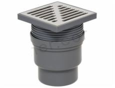 Tycner Nastavitelný vtok kanalizace s rovným odtokem 110 mm, nerezová mřížka 886