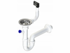 Tycner Sifon dřezu Instadrain O 90 mm, trubkový, 1-dřezový, s výpustí pro pračku/myčku 2655